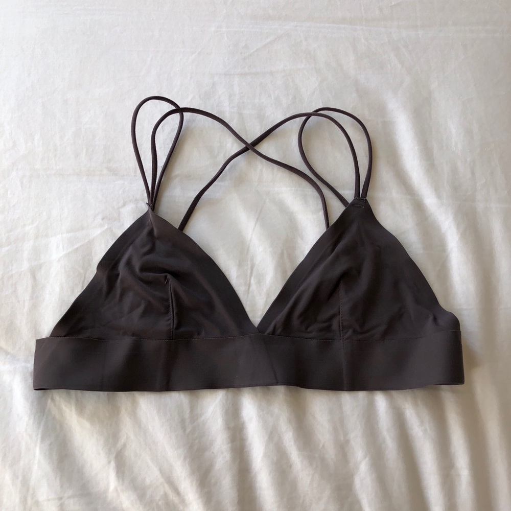 Bralette and grey 1/4 zip